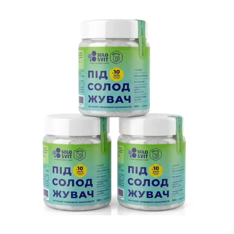 SALE SOLOSVIT Stevia+ Sweetener 1:10, 3 Jars, 600 g, LIGHT BLUE