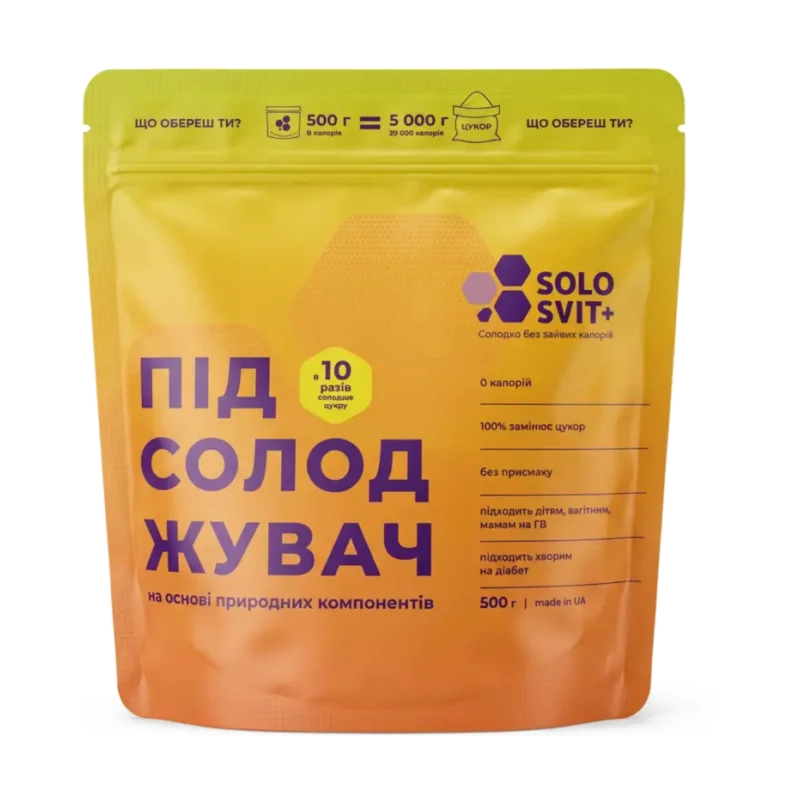 SOLOSVIT Sweetener 1:10, Flavour-Free, ORANGE Doypack 500 g