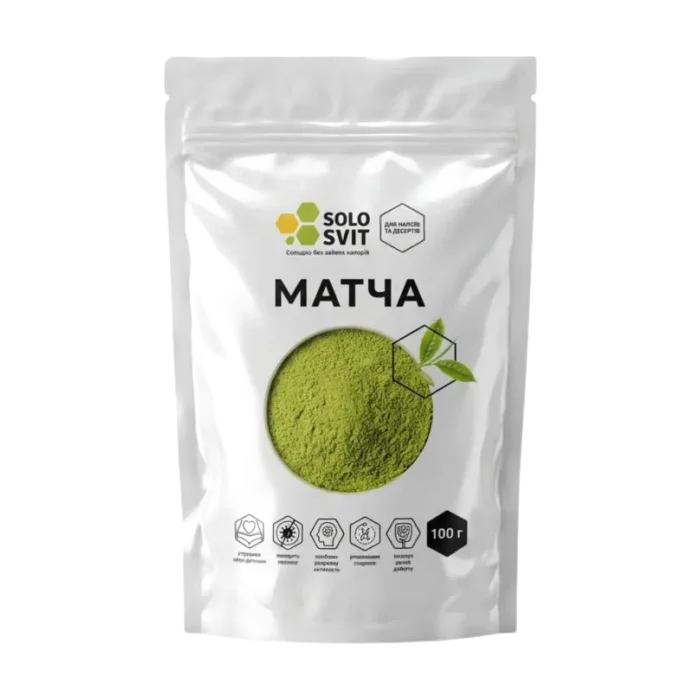SOLOSVIT Matcha — Powdered Green Tea for Lattes and Desserts, 100 g