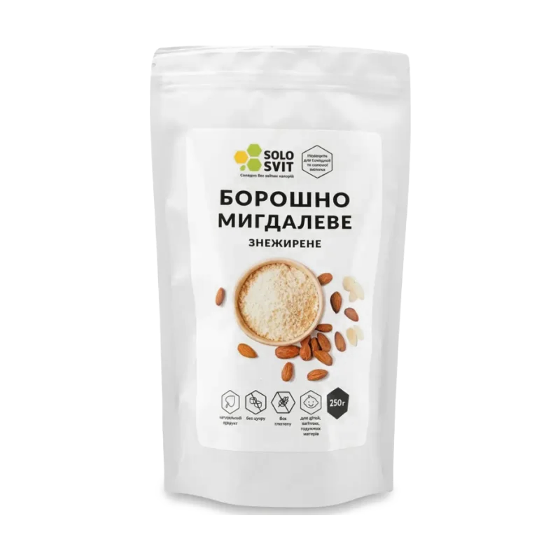Мигдальне борошно знежирене, 250 г ТМ "SOLOSVIT"