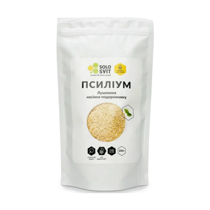 SOLOSVIT Premium Psyllium Husk — Plant-Based Dietary Fibre, 200 g