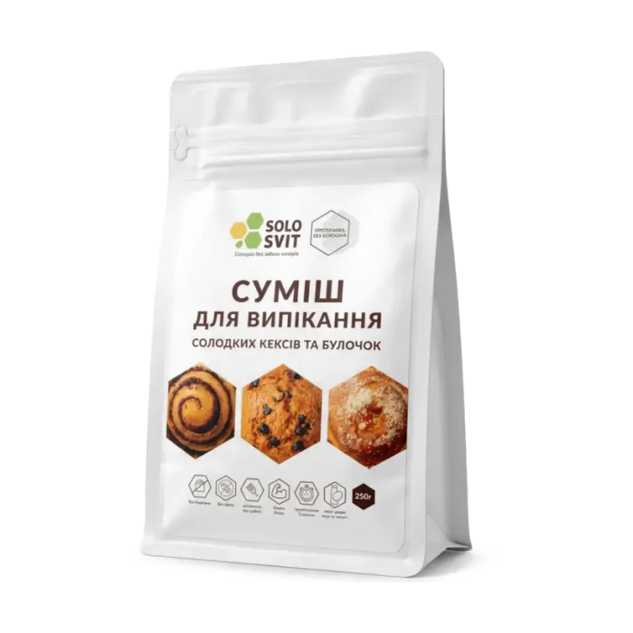 SOLOSVIT Protein Baking Mix for Sugar-Free Muffins and Bread Rolls, 250 g